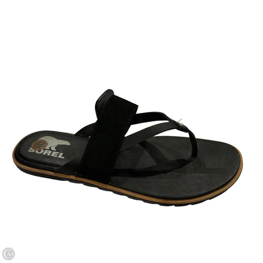 Sandals Flats By Sorel In Black, Size: 10