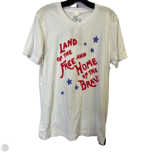 Top Short Sleeve By Canvas In White, Size: M