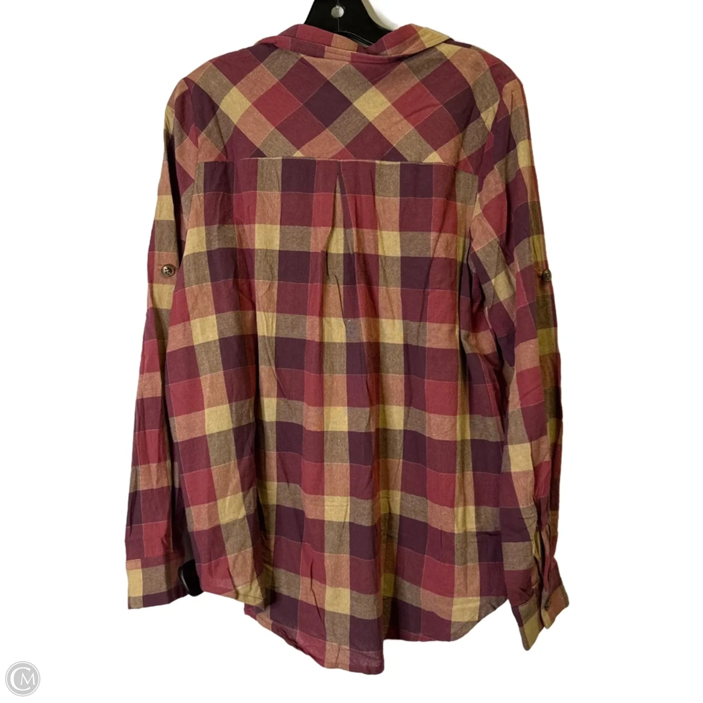 Top Long Sleeve By Promesa In Purple & Red, Size: L