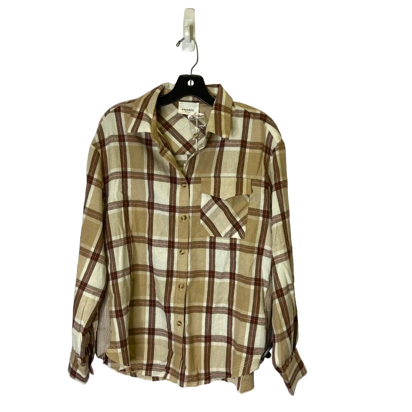 Top Long Sleeve By Andree By Unit In Brown, Size: M