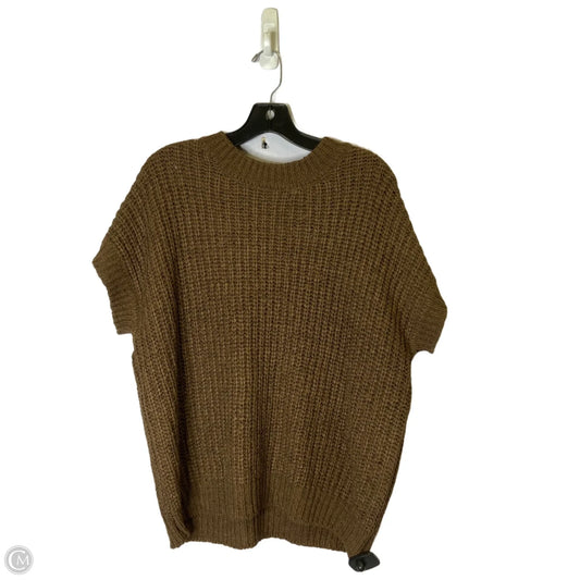 Sweater Short Sleeve By Zenana In Brown, Size: S