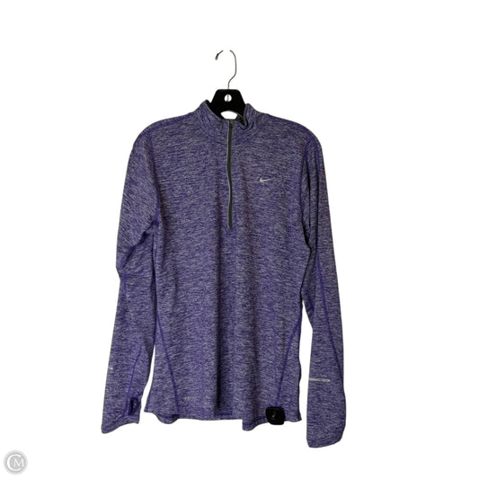 Athletic Top Long Sleeve Collar By Nike Apparel In Purple, Size: L