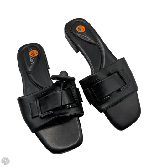 Sandals Flats By Calvin Klein In Black, Size: 8.5