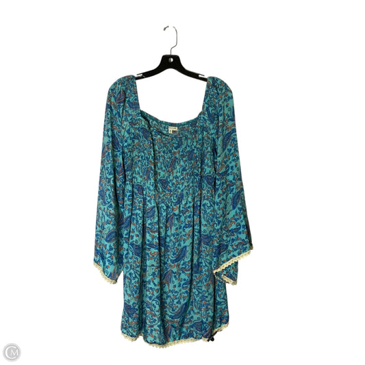 Dress Casual Midi By Earthbound In Blue, Size: Xl