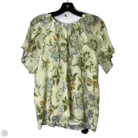 Blouse Short Sleeve By Loft In Tan, Size: S