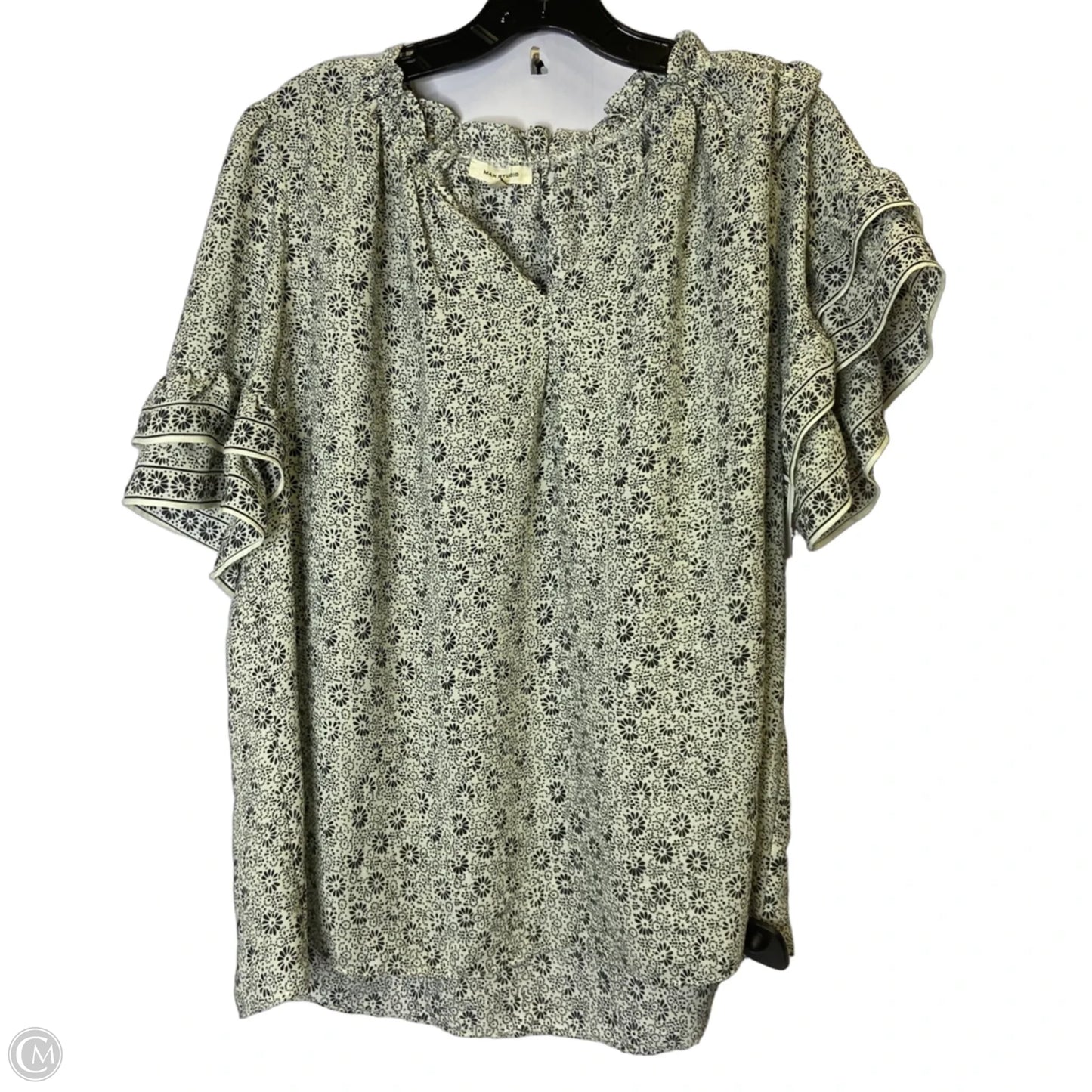 Blouse Short Sleeve By Max Studio In Cream, Size: 1x