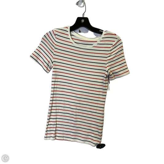 Top Short Sleeve Basic By A New Day In Striped Pattern, Size: Xs