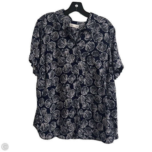 Top Short Sleeve By Croft And Barrow In Blue, Size: 1x