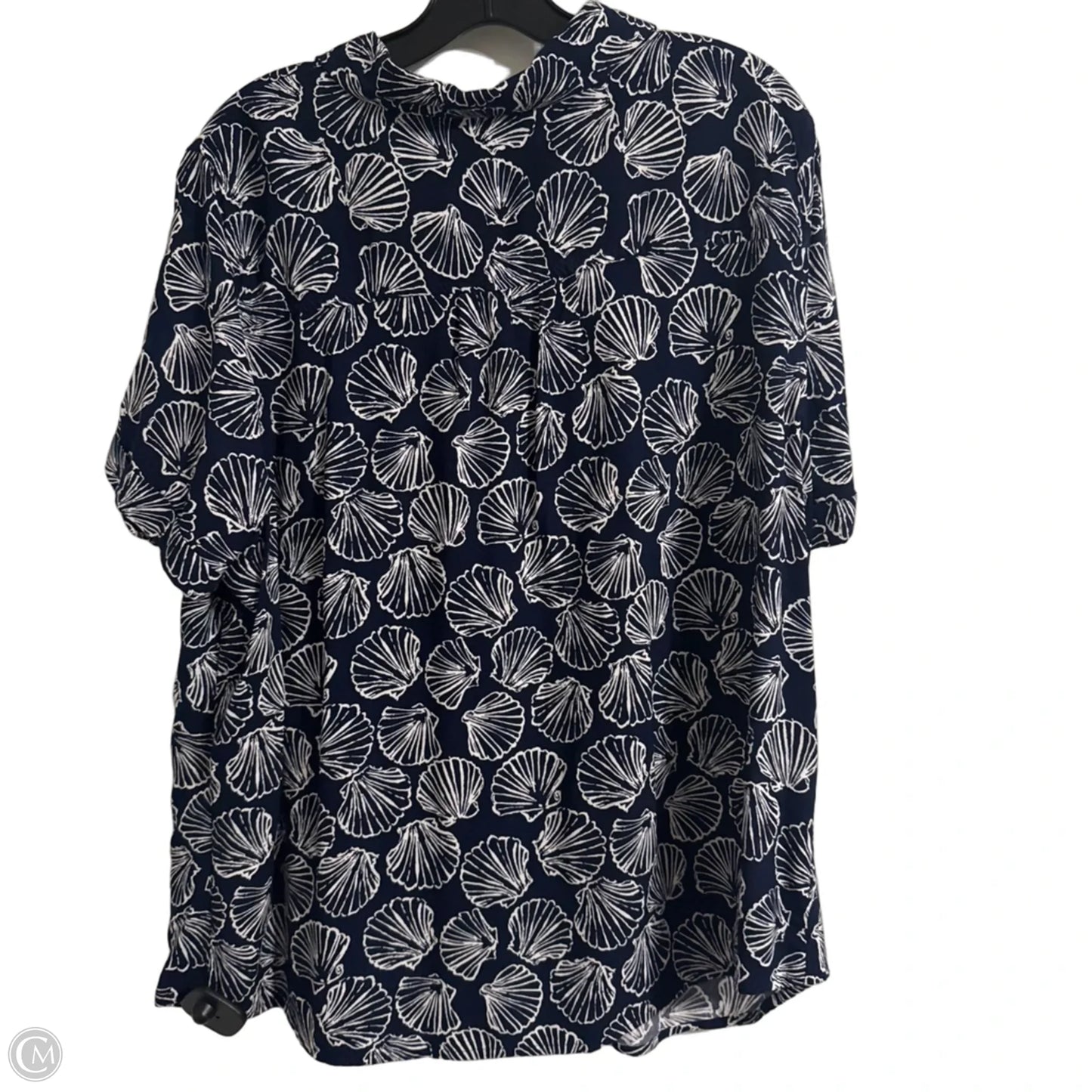 Top Short Sleeve By Croft And Barrow In Blue, Size: 1x