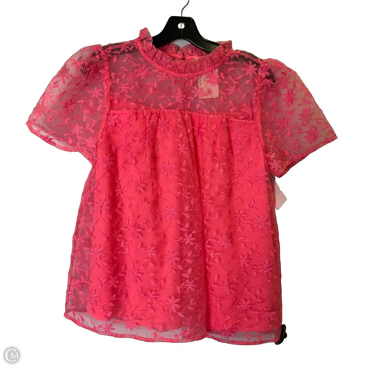Blouse Short Sleeve By Jodifl In Pink, Size: L