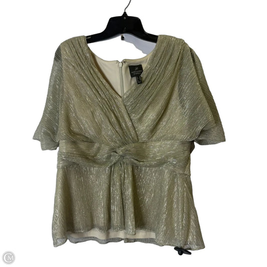 Top Short Sleeve By Adrianna Papell In Gold, Size: 16