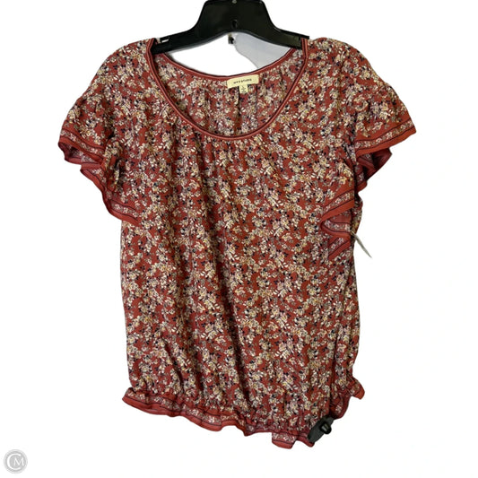 Blouse Short Sleeve By Max Studio In Red, Size: L