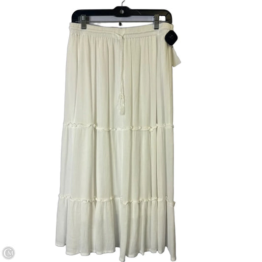 Skirt Midi By Clothes Mentor In White, Size: L