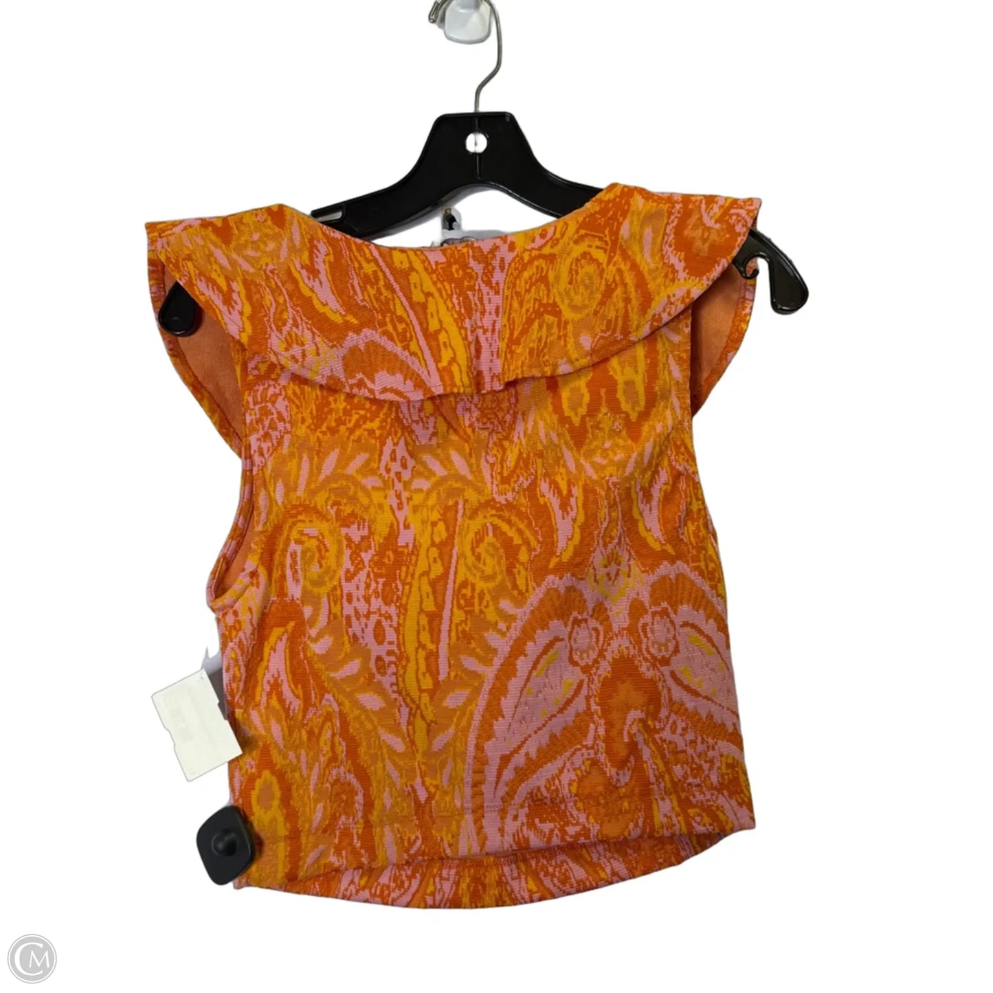 Top Sleeveless By Zara In Orange & Pink, Size: M