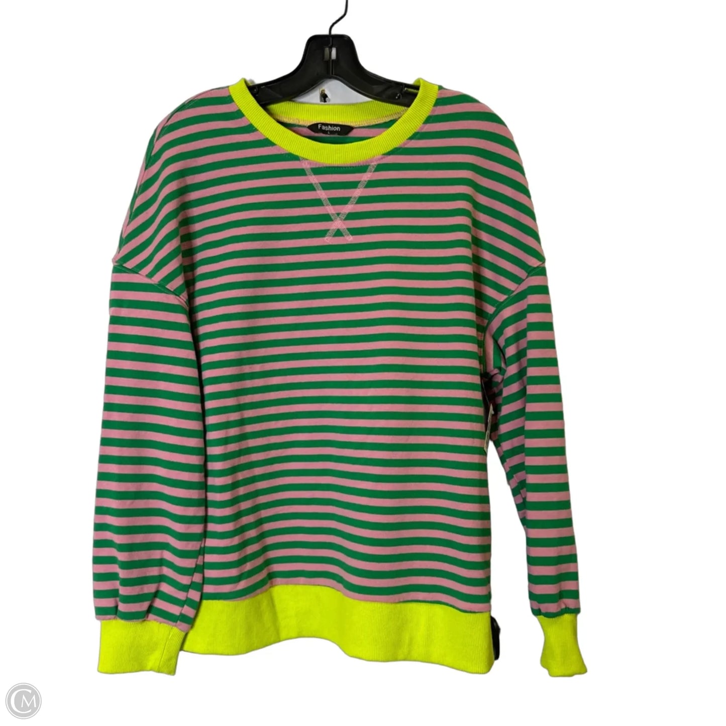 Sweatshirt Crewneck By Clothes Mentor In Striped Pattern, Size: L