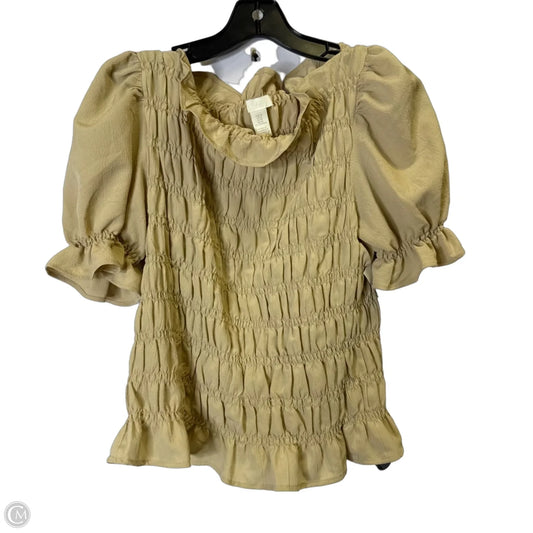 Top Short Sleeve By H&m In Tan, Size: M