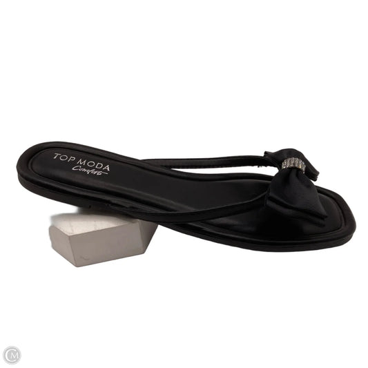 Sandals Flip Flops By Top Moda In Black, Size: 10