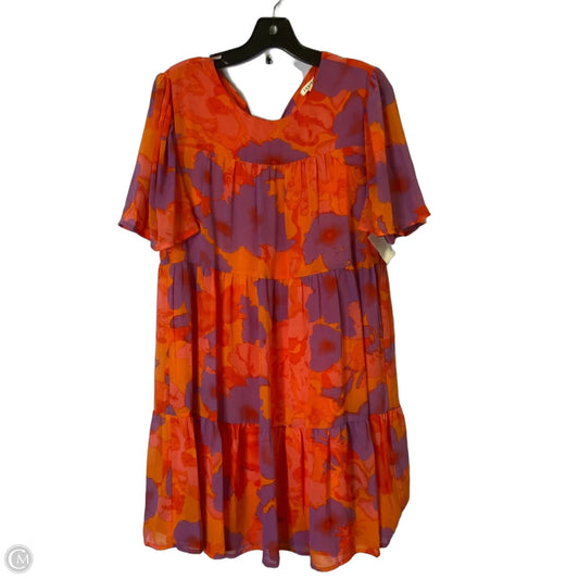 Dress Casual Short By Jodifl In Orange & Purple, Size: M