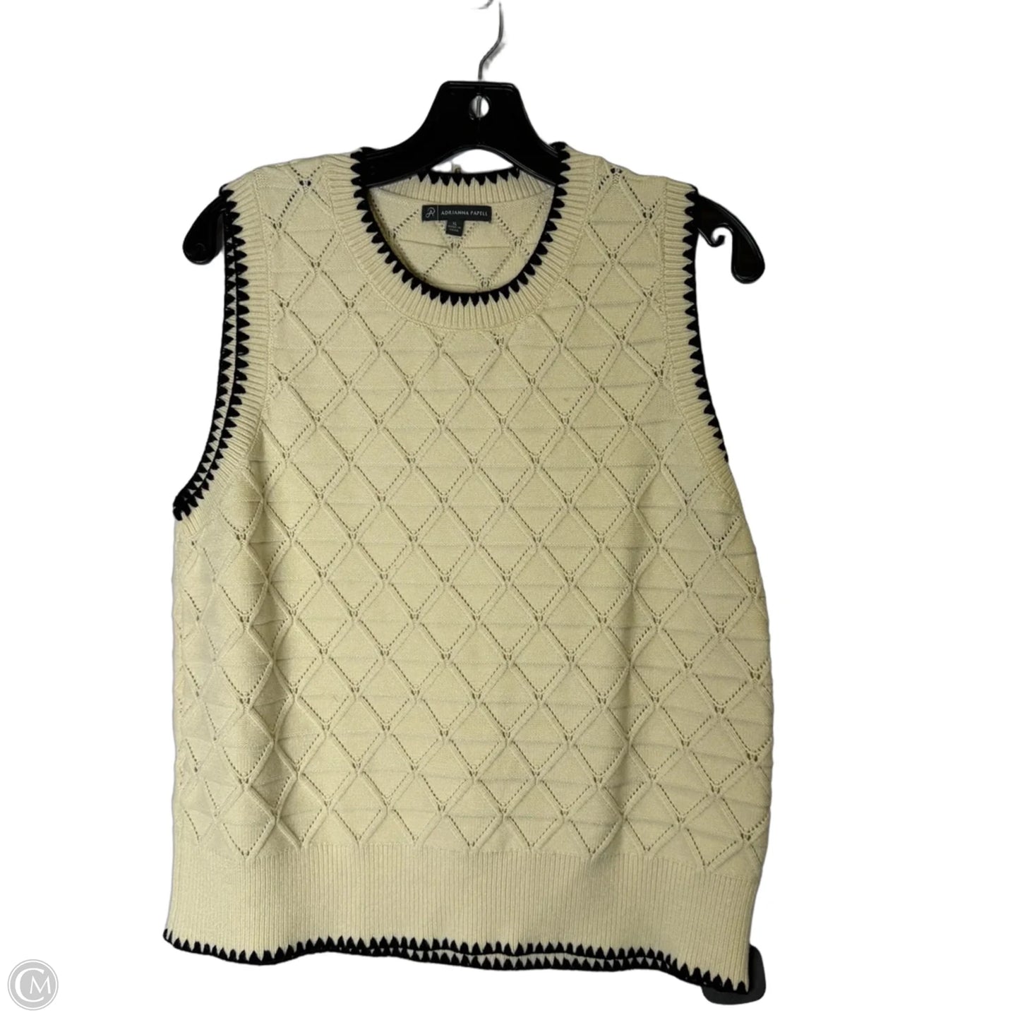 Top Sleeveless By Adrianna Papell In Cream, Size: Xl