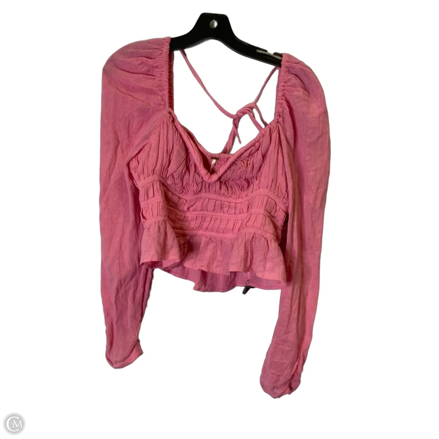 Top Long Sleeve By Free People In Pink, Size: M