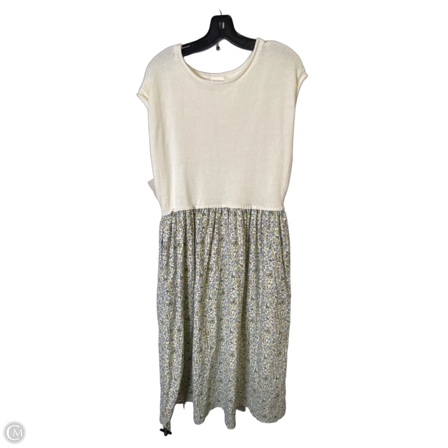 Dress Casual Maxi By Bohme In Cream & Green, Size: M