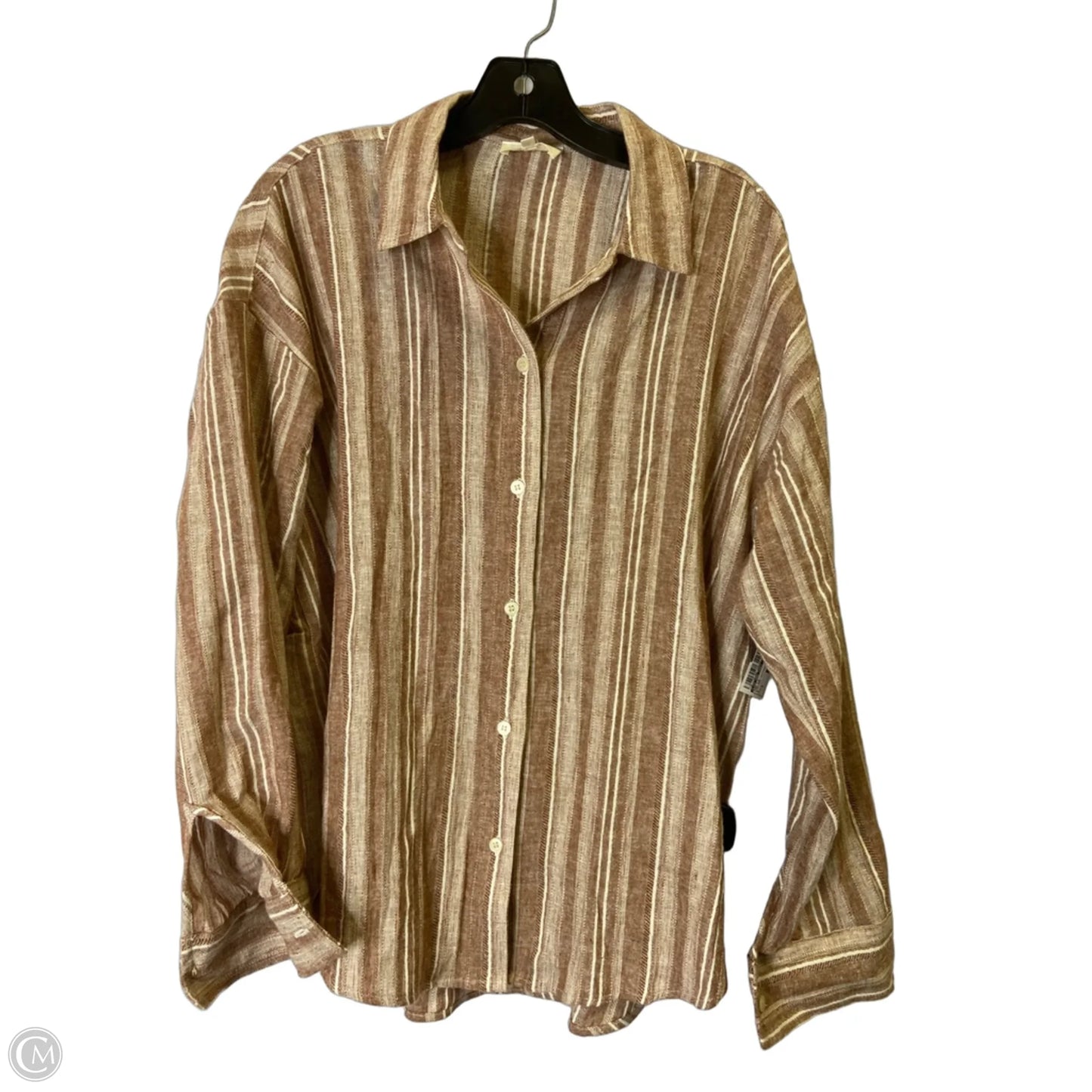 Top Long Sleeve By Lou And Grey In Striped Pattern, Size: S