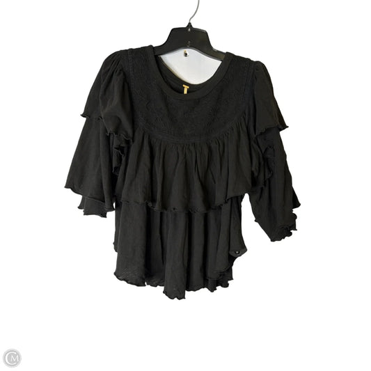 Top Short Sleeve By Free People In Black, Size: L