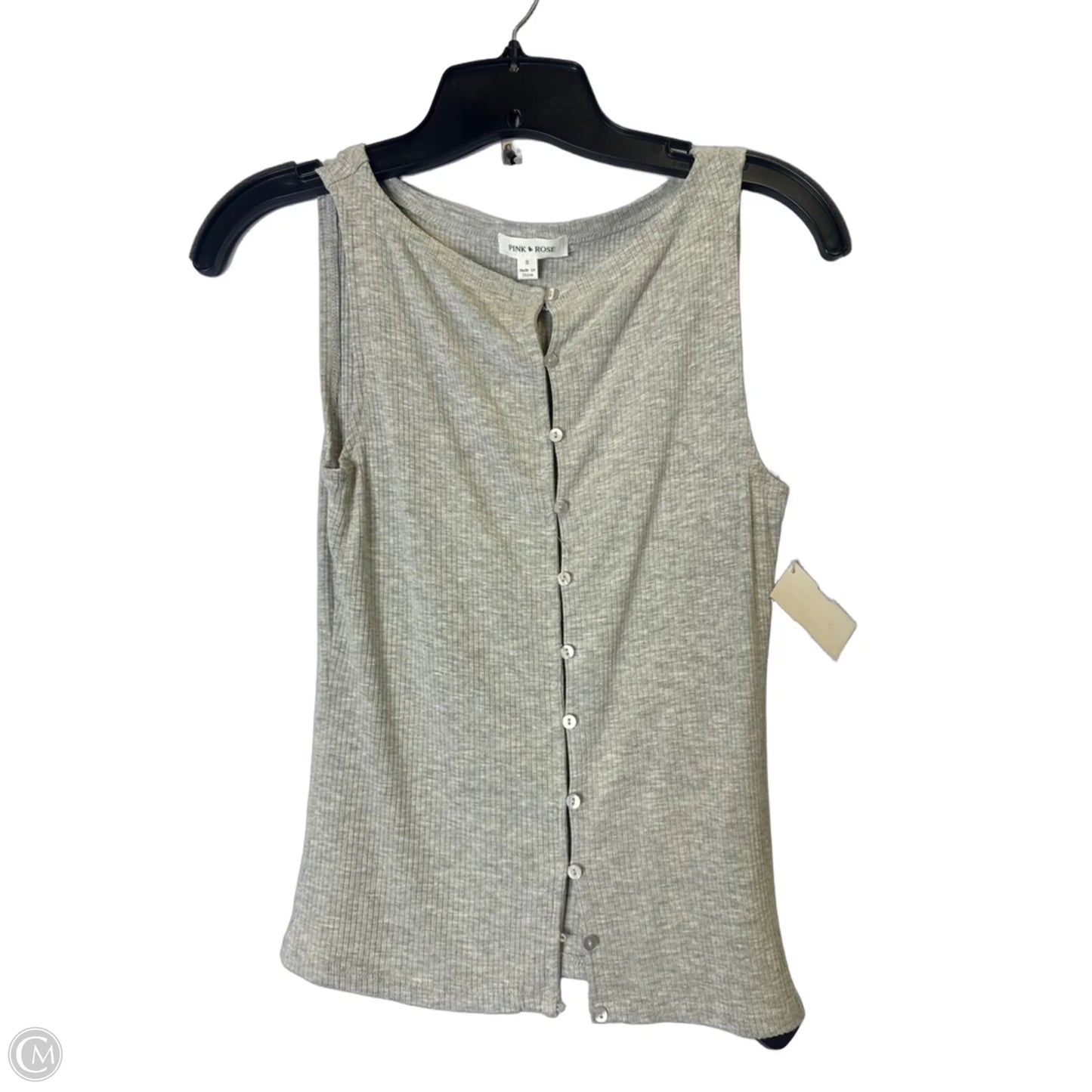 Top Sleeveless By Pink Rose In Grey, Size: S