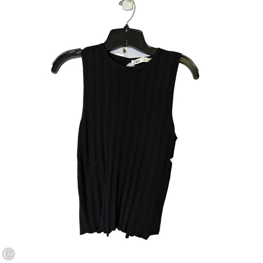 Top Sleeveless By Zara In Black, Size: S