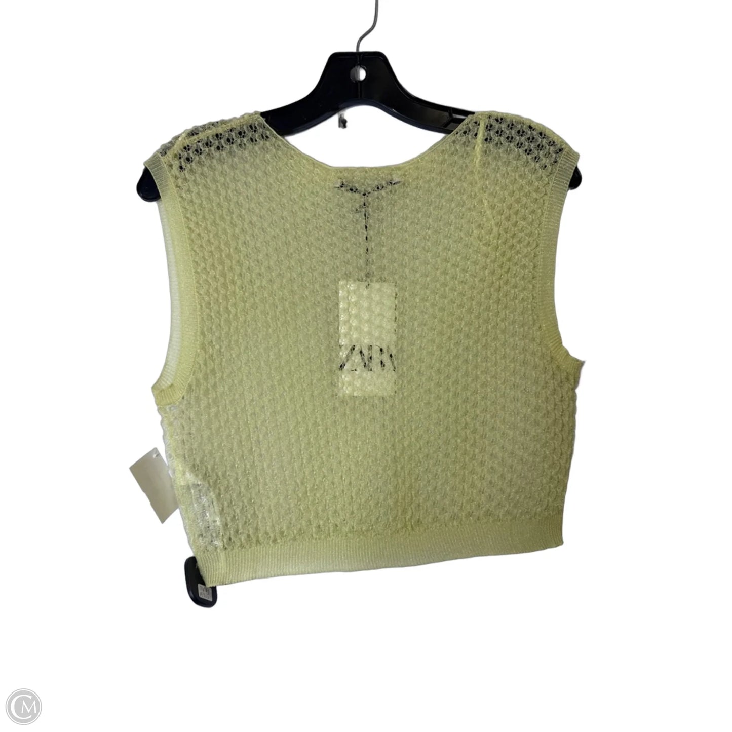 Top Sleeveless By Zara In Green, Size: M