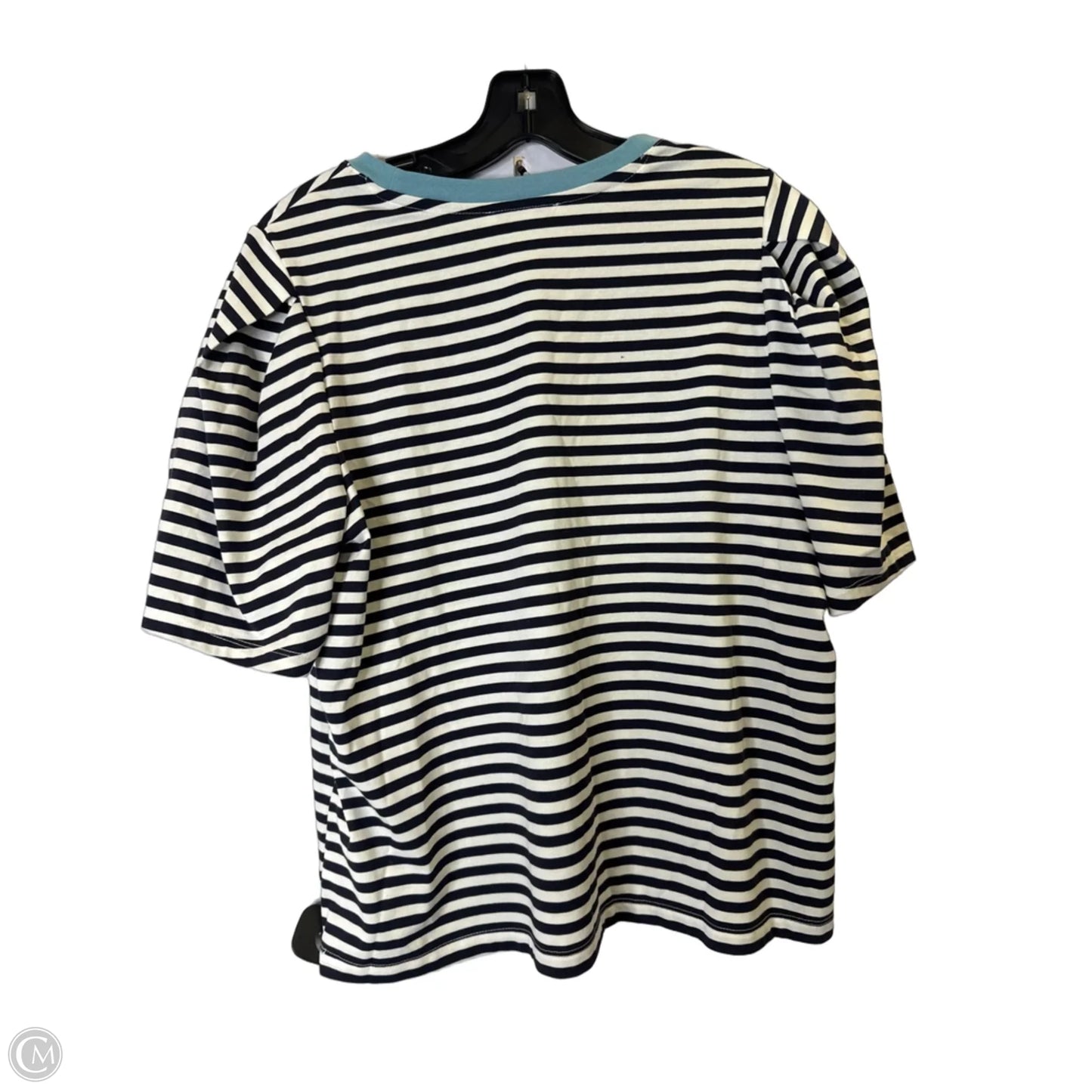 Top Short Sleeve By Free Assembly In Striped Pattern, Size: Xl