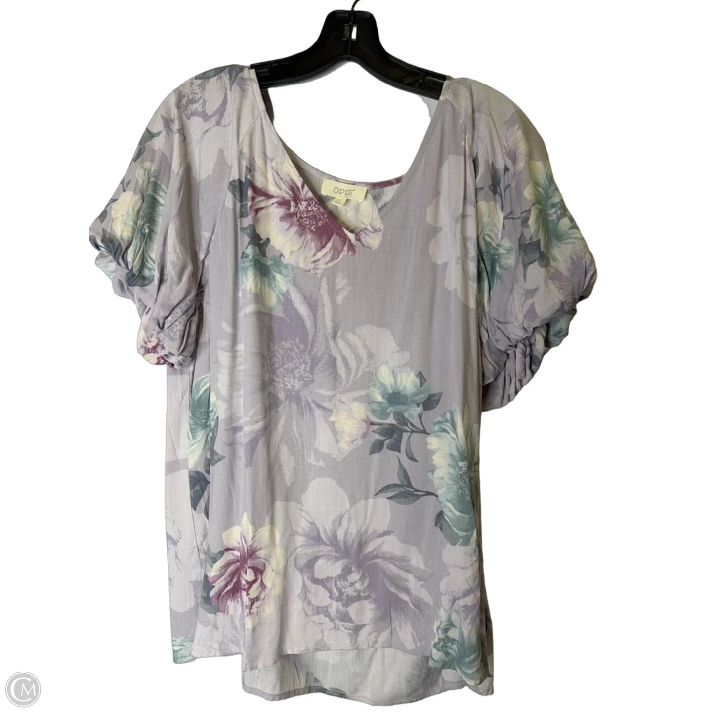 Top Short Sleeve By Oddi In Purple, Size: L