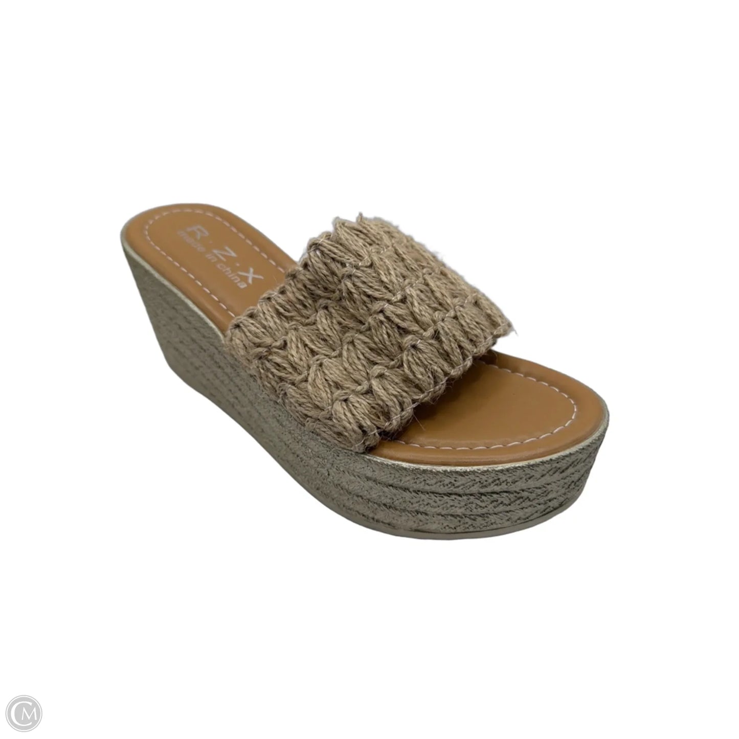 Sandals Heels Platform By Clothes Mentor In Tan, Size: 5