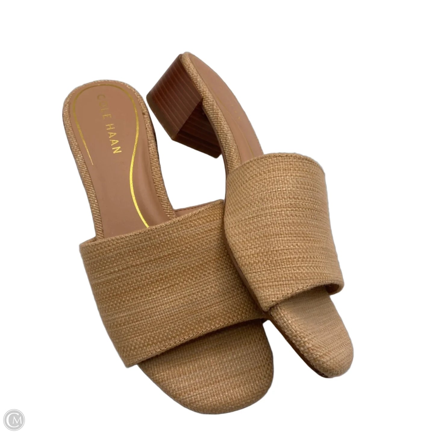 Sandals Heels Block By Cole-haan In Tan, Size: 7
