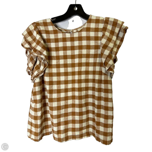 Top Short Sleeve By A New Day In Brown, Size: M