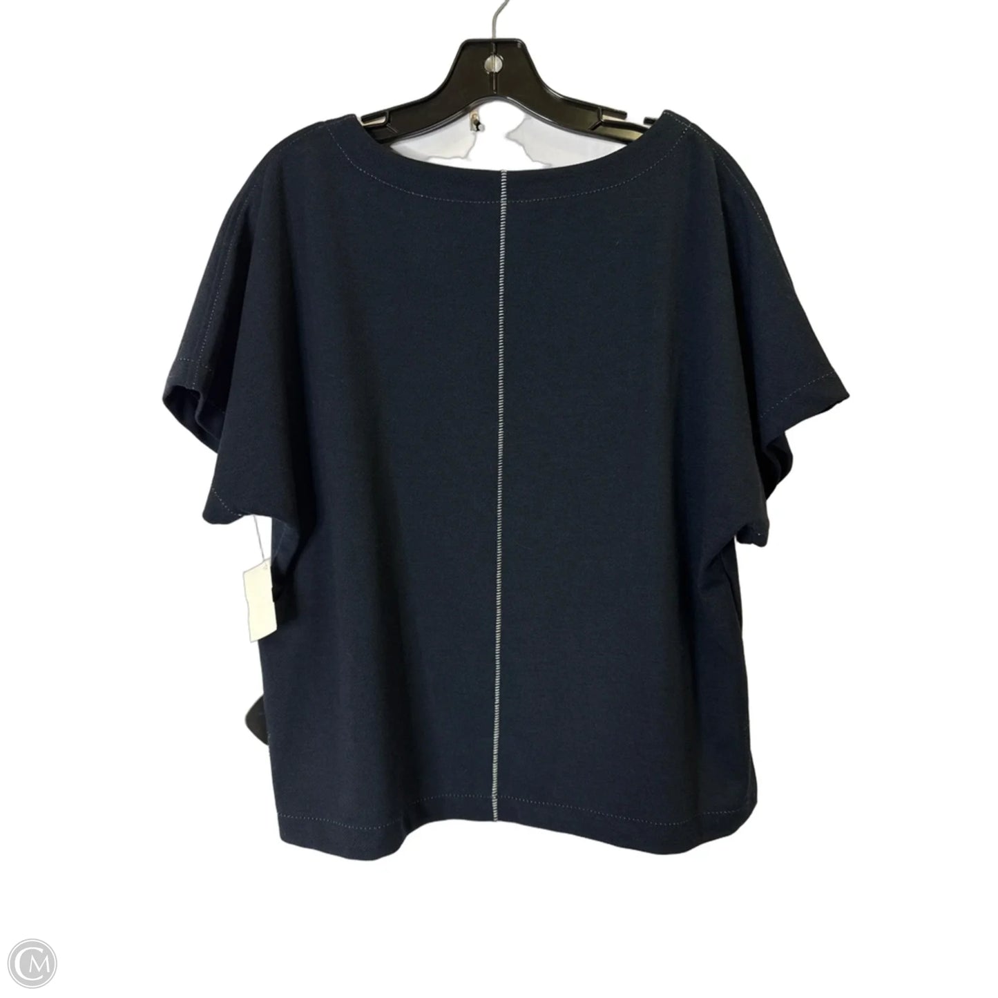 Top Short Sleeve By Max Studio In Navy, Size: L