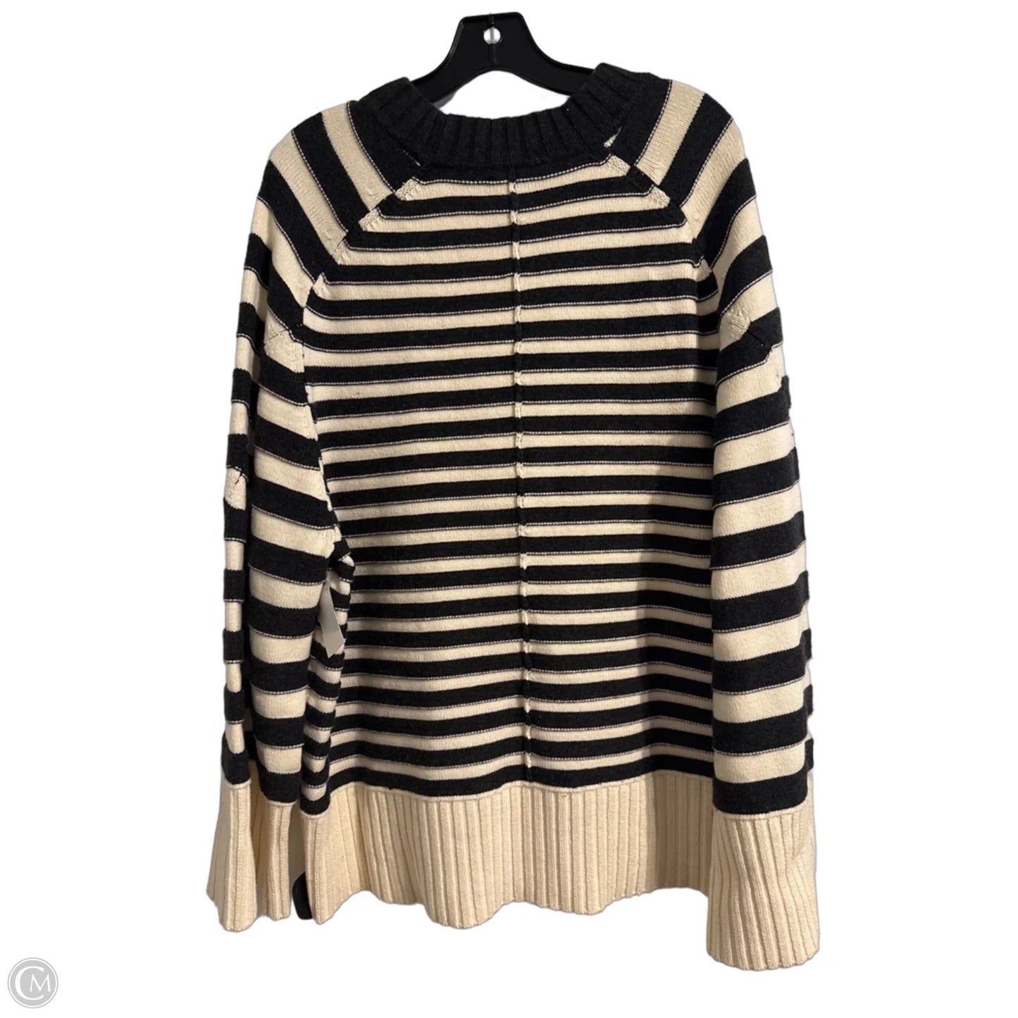 Sweater By Maeve In Cream & Grey, Size: M