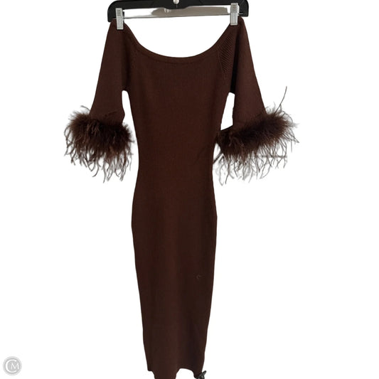 Dress Sweater By Clothes Mentor In Brown, Size: S