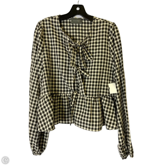 Top Long Sleeve By Hudson Gray In Plaid Pattern, Size: L