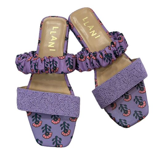 Purple Sandals Flats By Anthropologie, Size: 9