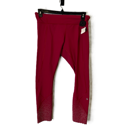 Athletic Leggings By Lululemon In Red, Size: 10