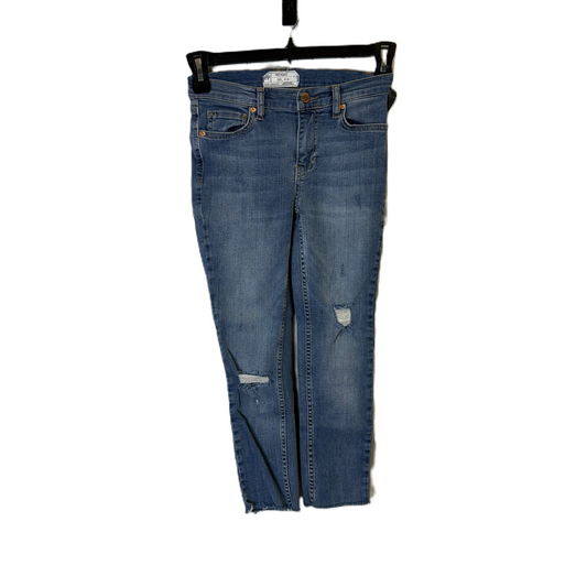 Jeans Skinny By Free People In Blue Denim, Size: 0