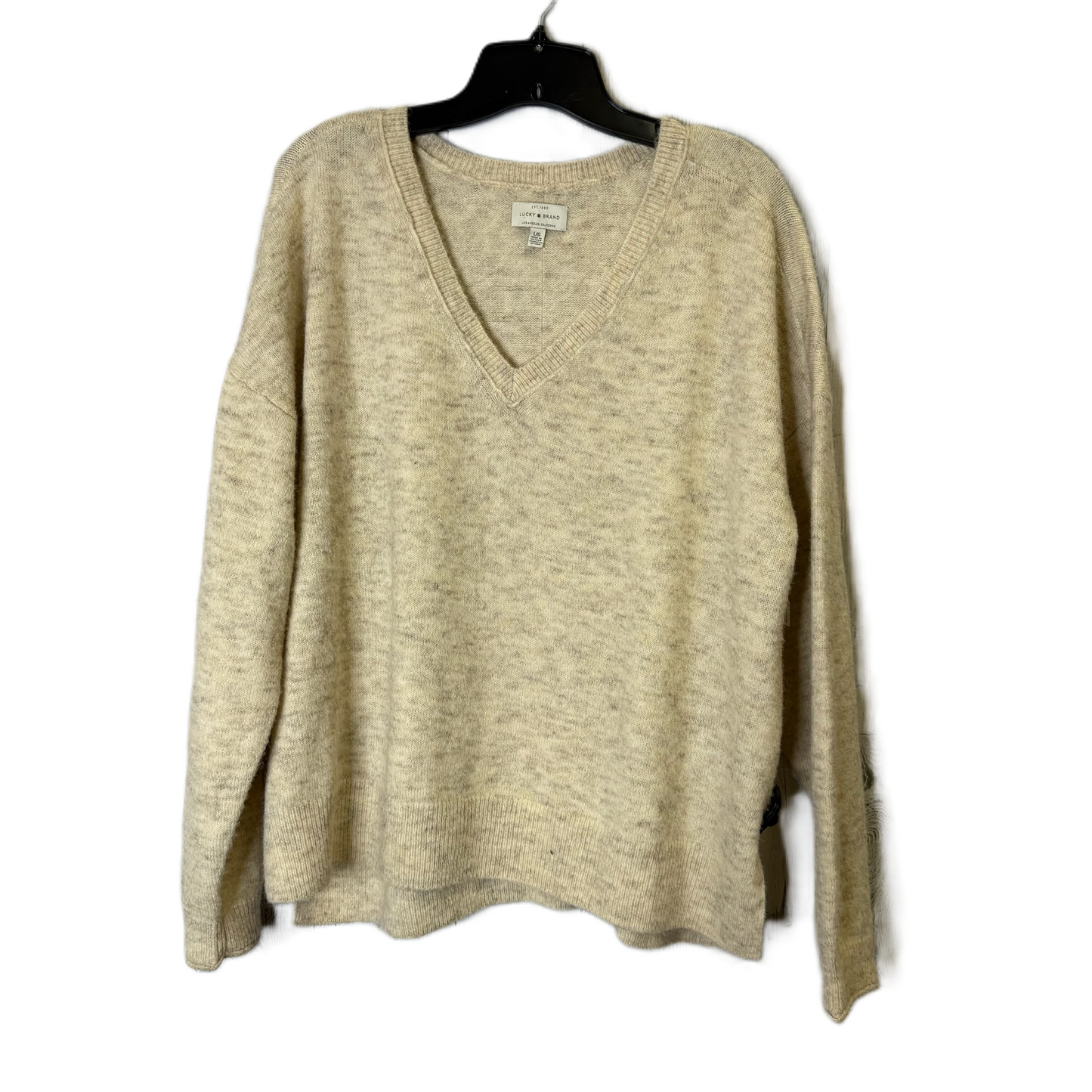 Sweater By Lucky Brand In Cream, Size: L