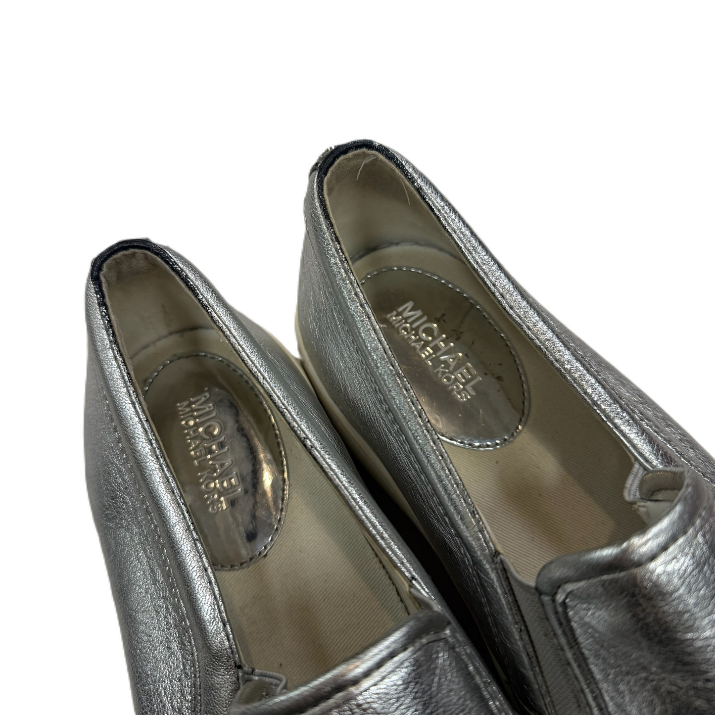 Shoes Designer By Michael By Michael Kors In Silver, Size: 8.5