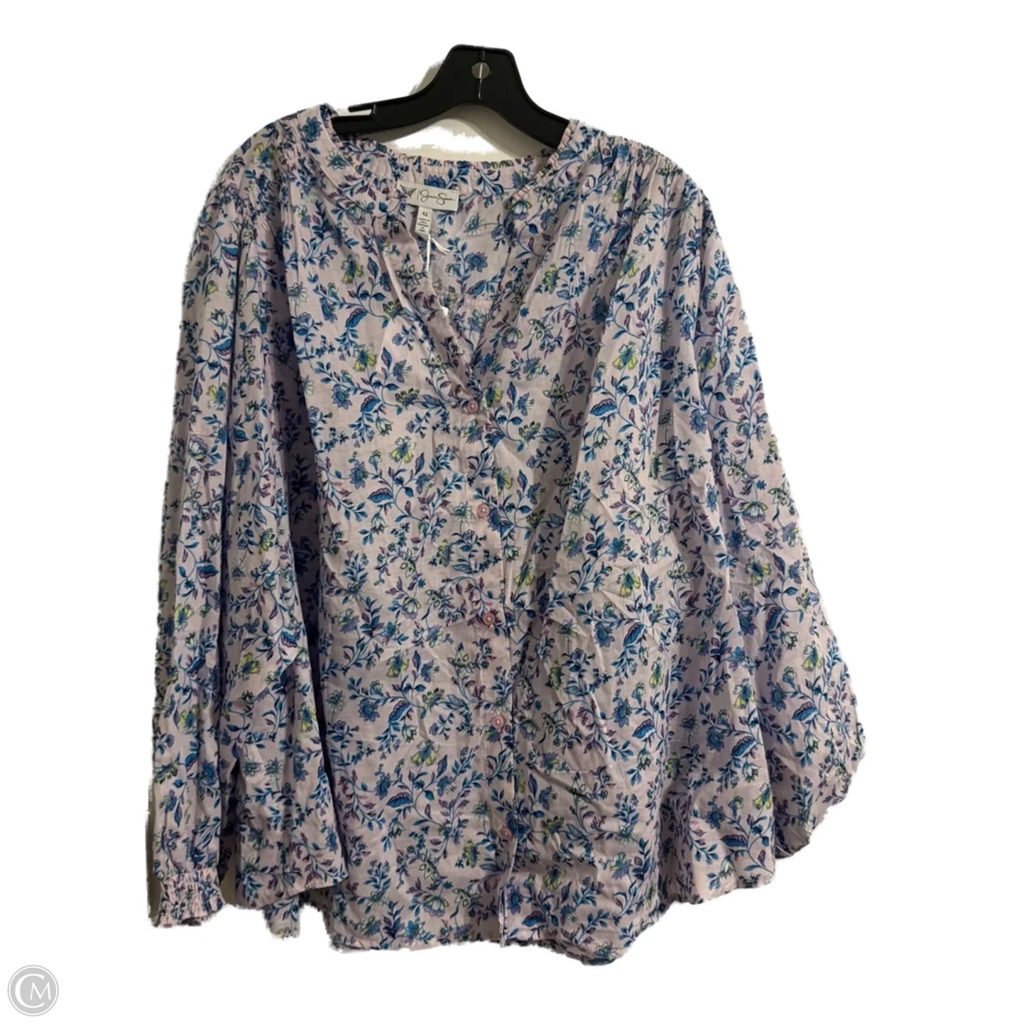 Top Short Sleeve By Jessica Simpson In Purple, Size: 4x