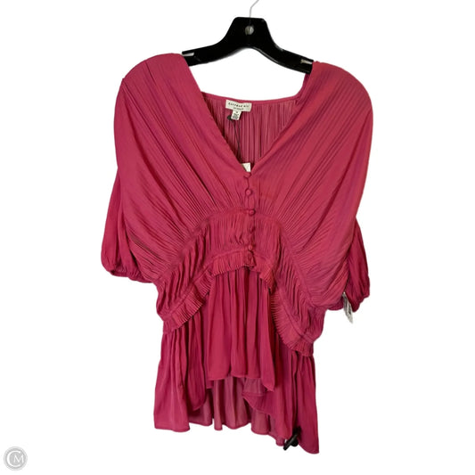 Top Short Sleeve By Current Air In Pink, Size: M