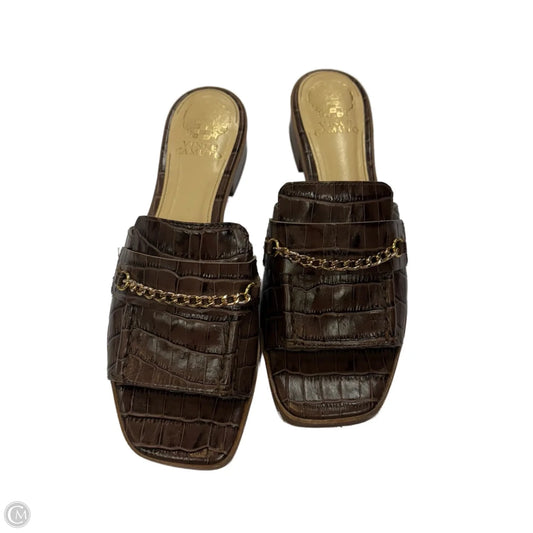 Sandals Heels Block By Vince Camuto In Brown, Size: 9.5