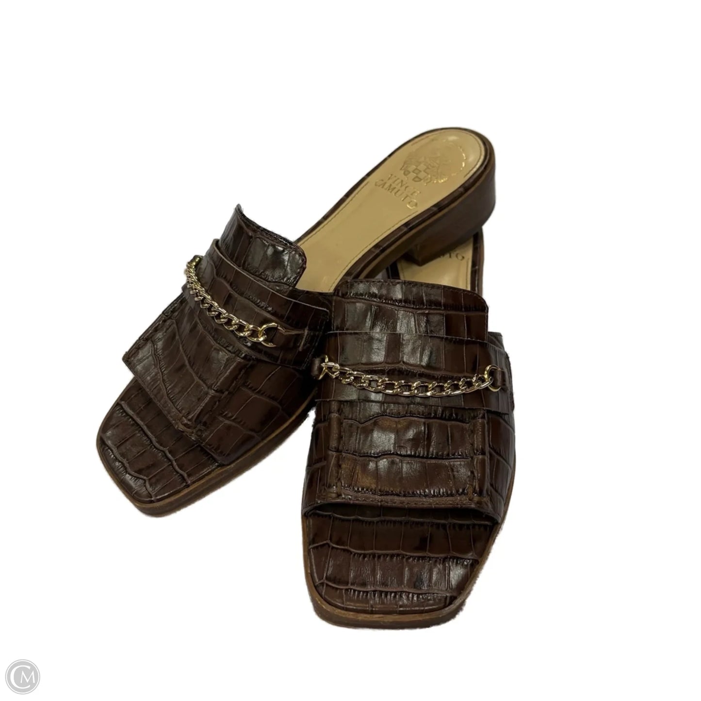 Sandals Heels Block By Vince Camuto In Brown, Size: 9.5