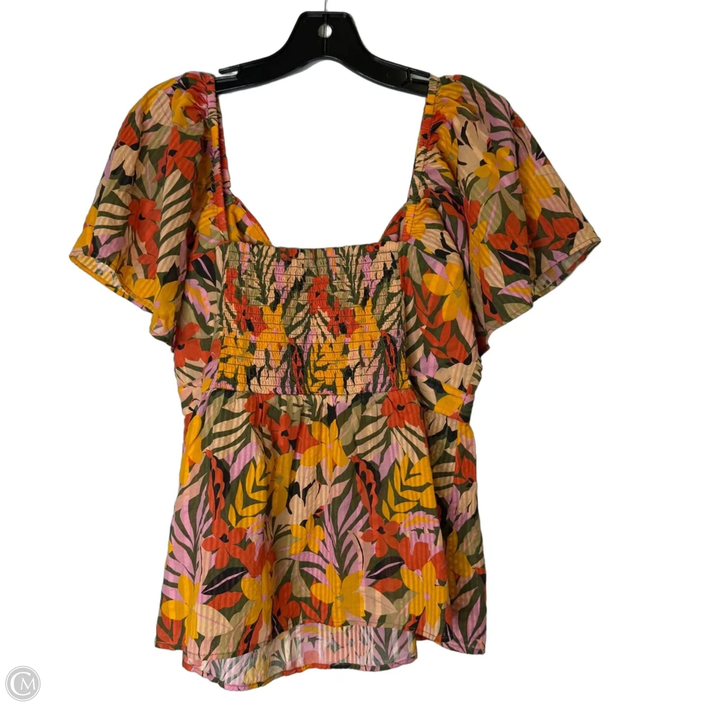 Top Short Sleeve By Loft In Floral Print, Size: S