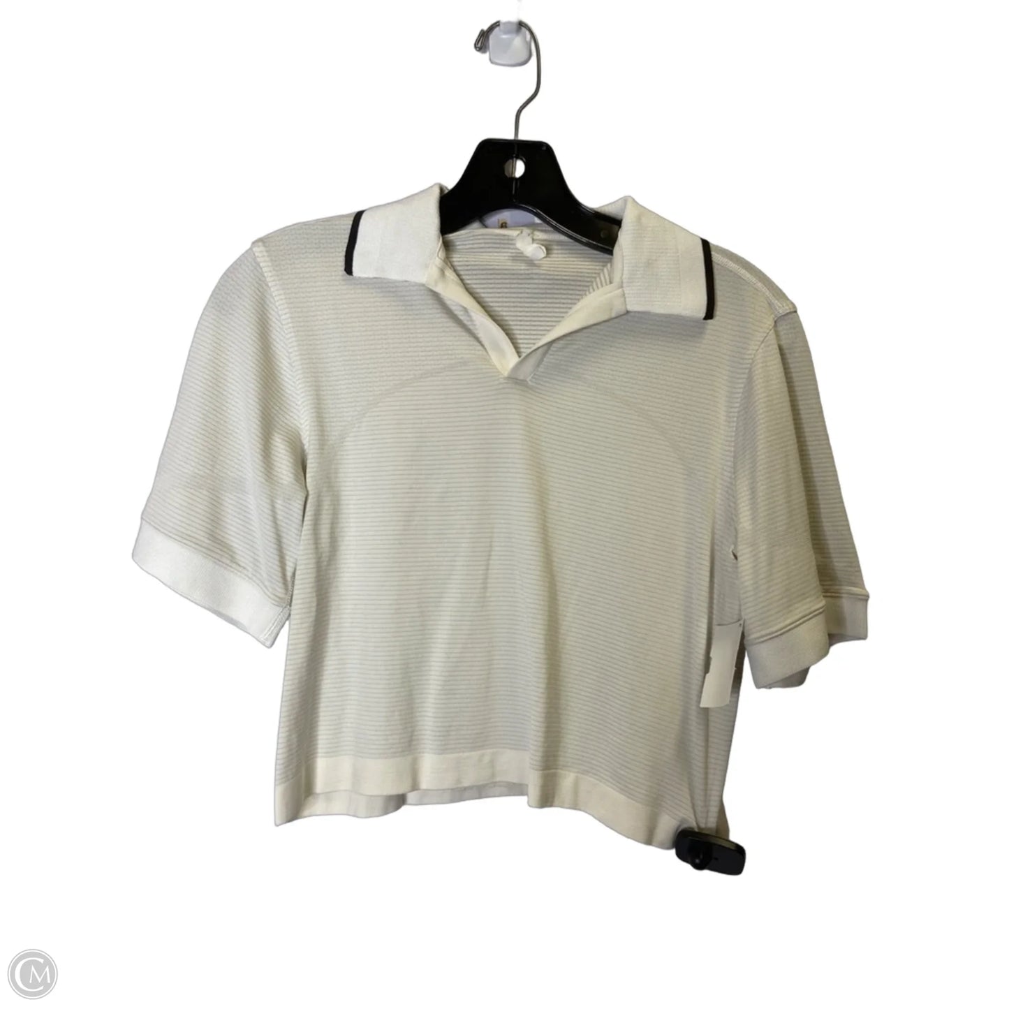Athletic Top Short Sleeve By Lululemon In Cream, Size: 4
